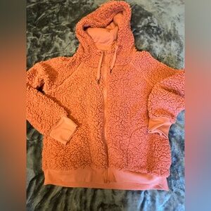 Zella Warm Sherpa Zip-Up in Rose
